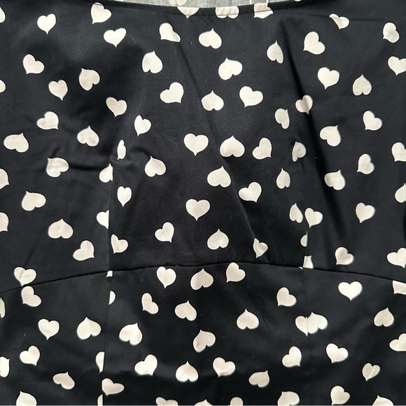 & Other Stories Fitted Puff Sleeve Mini Dress White Heart Print Black SZ 2 NWT - Picture 3 of 6